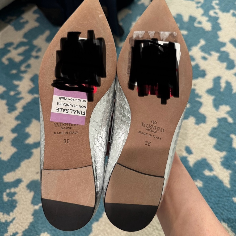 Valentino Silver Studded Women's Flats size 36 - Picture 2 of 6